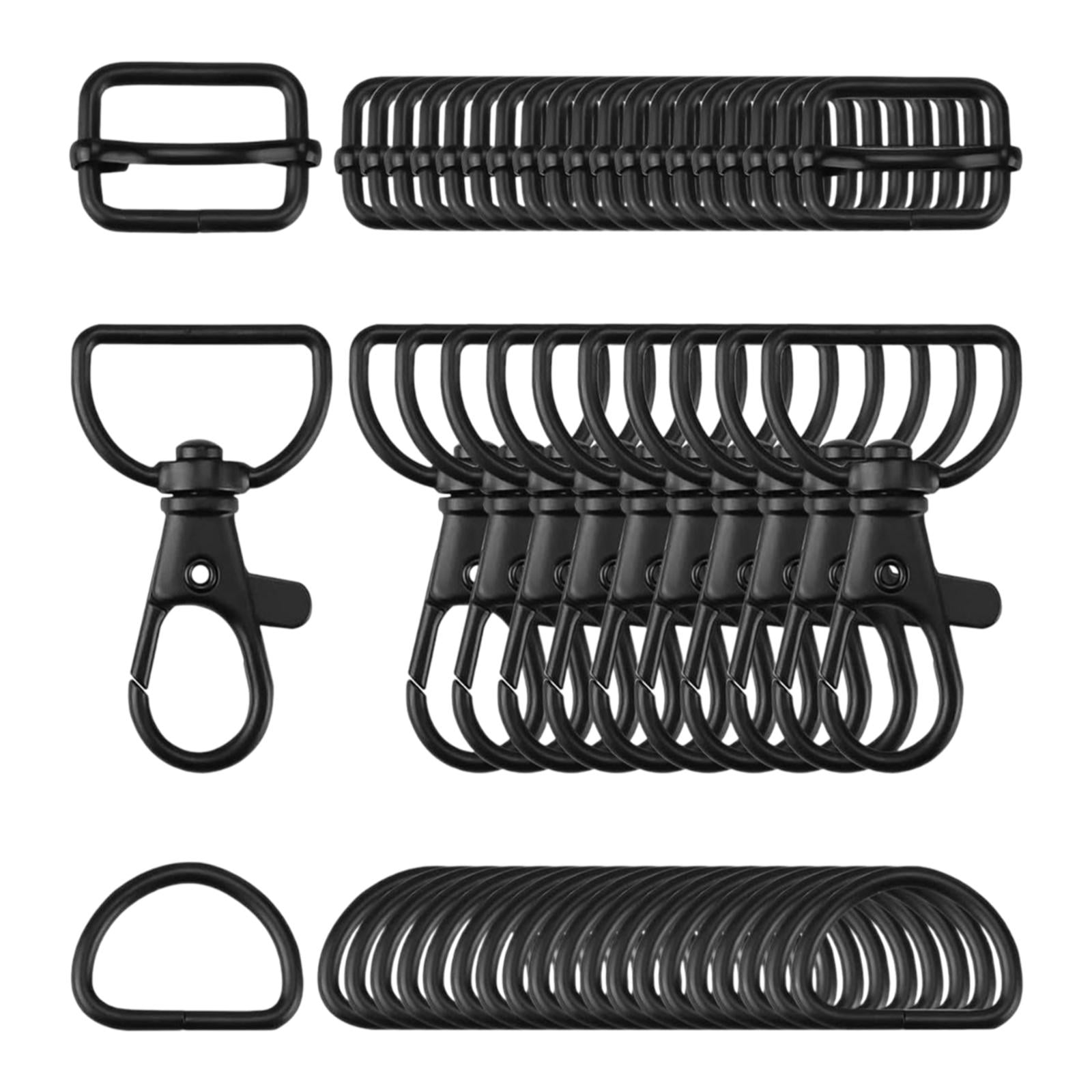 Rushay 50 Pieces Lobster Claw Clasps Connector D Rings for Sewing Projects Purse Making