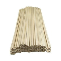 Rushay 50 Pieces Unfinished Wood Sticks Long Dowel Strips DIY Accessories Wooden Square 400x2x2mm