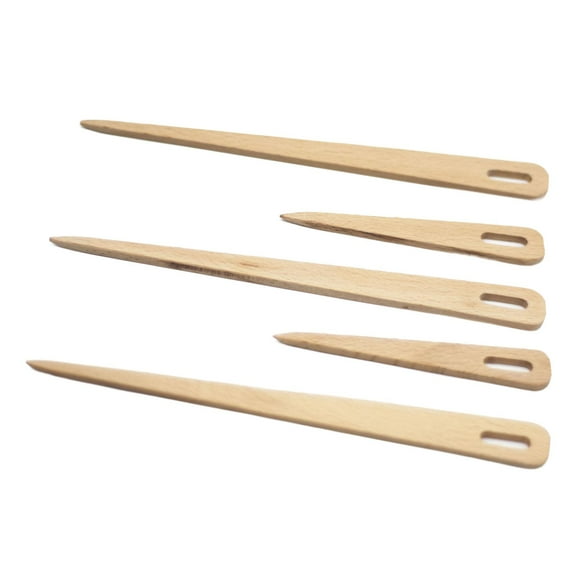 Rushay 5Pcs Big Eye Knitting Pins Hand Loom Sticks Sewing Making Tools DIY Weaving Loom