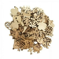 Rushay 5x 100Pcs Christmas Decorative Wooden Slices, Wooden Shapes Small Embellishments Ornaments for , Craft Card Making 5 Pcs