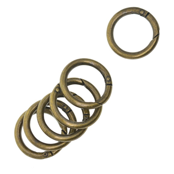 Rushay 6 Pieces Hook Round Clasp Lock DIY Accessory Alloy Gate Snap Bronze