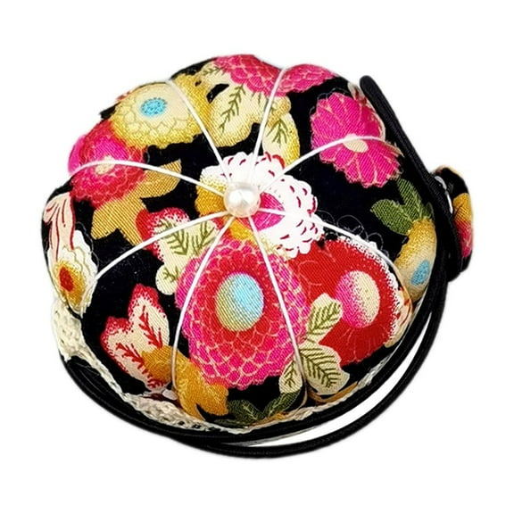 Rushay Pin Cushion Pins Pillow DIY Crafts Round Shaped Pin Holder Pincushion for Tailor black