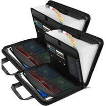 Rushclick File Folder,Accordion File Organizer with Lock,Rushclick Large Capacity A4 Fireproof File Folder with Handle (2PCS)