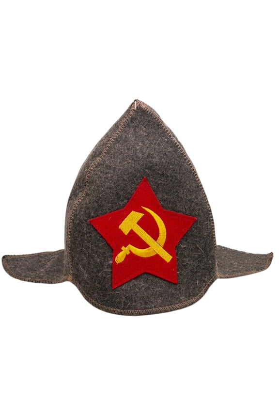 Budenny Sauna Hat 100% Sheep Wool Bath Hat for Men and Women Felt Banya Cap for Bath House Hair and Head Protector Sauna Accessories, One Size, Gray