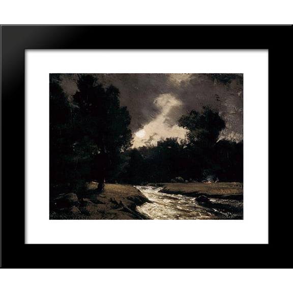 Rushing Stream by Moonlight 20x24 Framed Art Print by Homer Watson