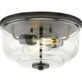 thumbnail image 1 of Rushton Collection Two-Light Graphite and Clear Glass Industrial Style Flush Mount Ceiling Light, 1 of 2