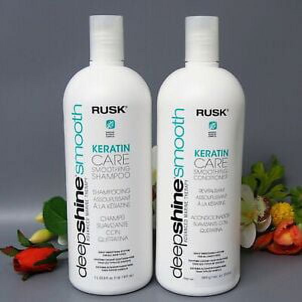 Rusk Deepshine Smooth KERATIN CARE Smoothing Shampoo and Conditioner Duo 33.8oz