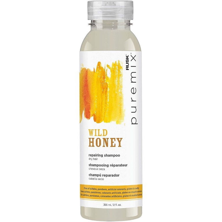 Rusk Puremix Wild Honey Repairing Shampoo - Dry Hair, 12 oz