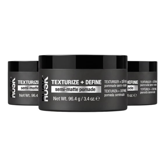 Rusk Texturize + Define Semi-Matte Pomade 3.4 Oz (Pack of 3)