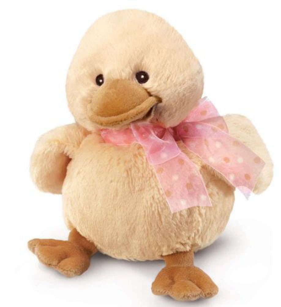 Russ Berrie perfect washable stuffed Toy Gift Diddy Duck With Pink Ribbon  8Small