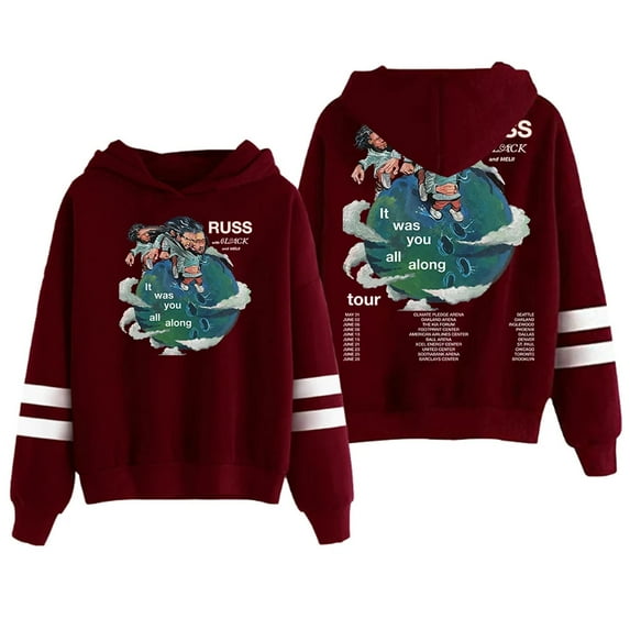 Russ Hoodies It Was You All Along Tour 2024 Pullovers Unisex Pocketless Sweatshirts