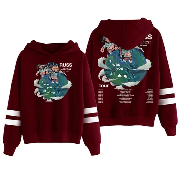 Russ Hoodies It Was You All Along Tour 2024 Pullovers Unisex Pocketless Sweatshirts