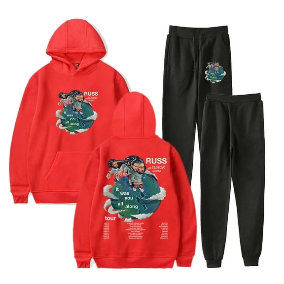 Russ Hoodies Pants 2 Pieces Sets It Was You All Along Tour Sweatshirt Sweatpant Suit