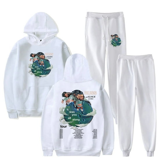 Russ Hoodies Pants 2 Pieces Sets It Was You All Along Tour Sweatshirt Sweatpant Suit
