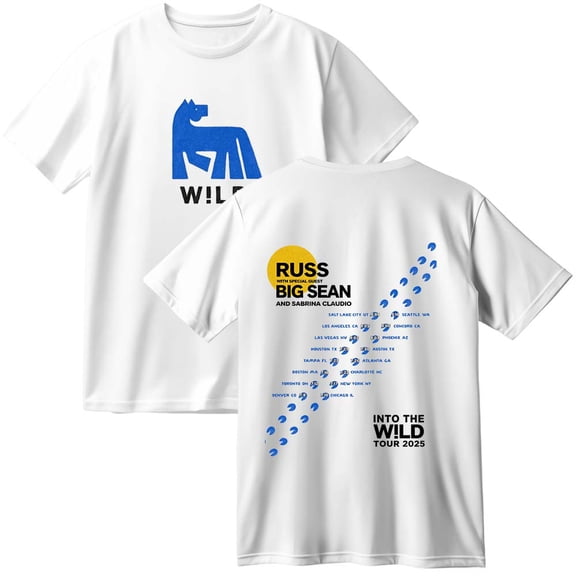 Russ Into The Wild Tour 2025 Cotton T-Shirt Women Men Casual Crewneck Short Sleeve Tee