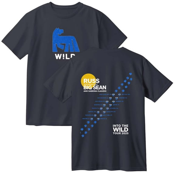 Russ Into The Wild Tour 2025 Cotton T-Shirt Women Men Casual Crewneck Short Sleeve Tee