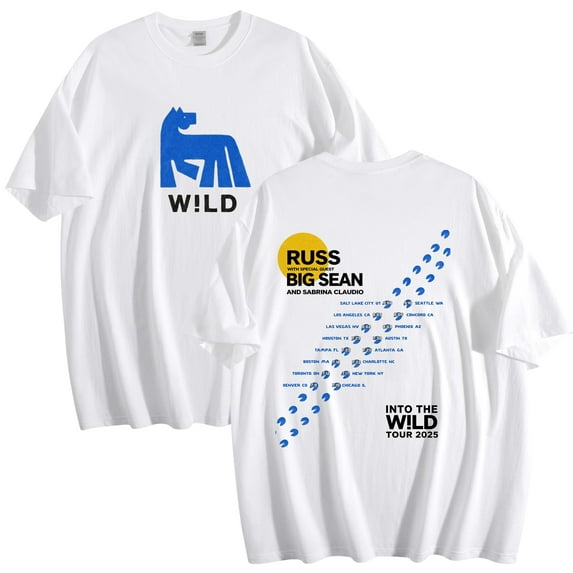 Russ Into The Wild Tour 2025 Cotton T-Shirt Women Men Crewneck Casual Short Sleeve Tee