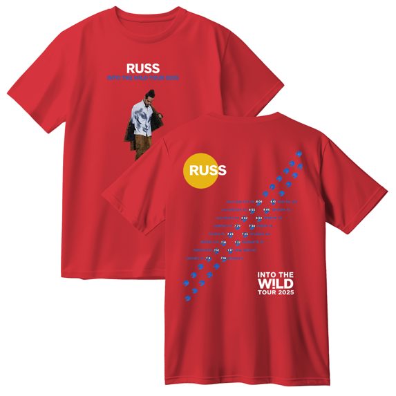 Russ Into The Wild Tour 2025 Cotton T-shirt Unisex Short Sleeve Crewneck Casual Streetwear Tee