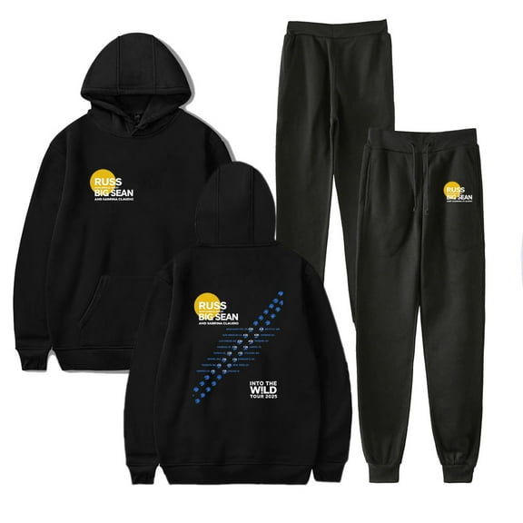 Russ Into The Wild Tour 2025 Hoodie Pants Sets Merch For Men/Women Sweatshirt Pants Two Piece Set Streetwear