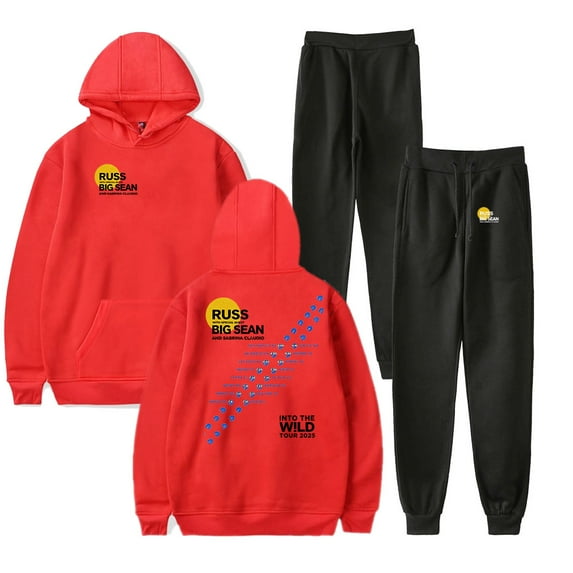 Russ Into The Wild Tour 2025 Hoodie Pants Sets Merch For Men/Women Sweatshirt Pants Two Piece Set Streetwear