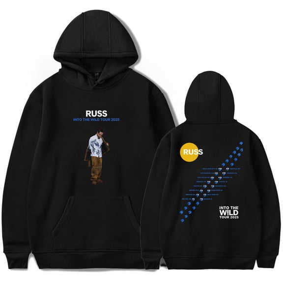 Russ Into The Wild Tour 2025 Hoodie Unisex Casual Sweatshirt Fashion Long Sleeve Pullover Clothes