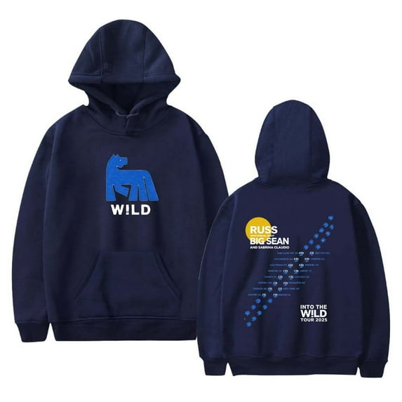 Russ Into The Wild Tour 2025 Hoodie unisex retro casual long sleeved sportswear fashionable clothing