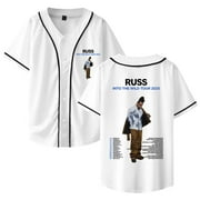Russ Into The Wild Tour 2025 Merch Baseball Jersey V-Neck Shirt Women Men Short Sleeve Streetwear Clothes