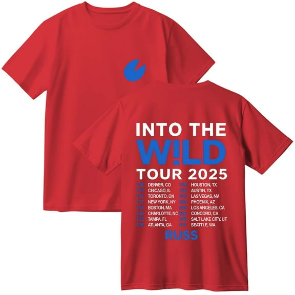 Russ Into The Wild Tour 2025 Merch Cotton T-Shirt Women Men Casual Crewneck Short Sleeve Fashion Tee