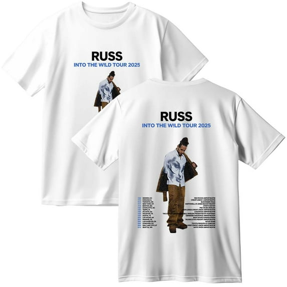 Russ Into The Wild Tour 2025 Merch Cotton T-Shirt Women Men Casual Crewneck Short Sleeve Tee