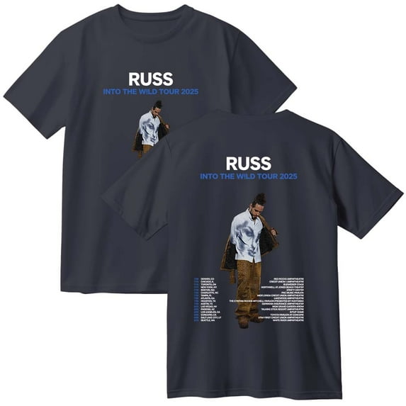 Russ Into The Wild Tour 2025 Merch Cotton T-Shirt Women Men Casual Crewneck Short Sleeve Tee