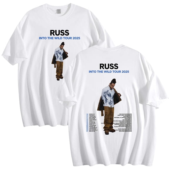 Russ Into The Wild Tour 2025 Merch Cotton T-Shirt Women Men Crewneck Casual Short Sleeve Tee