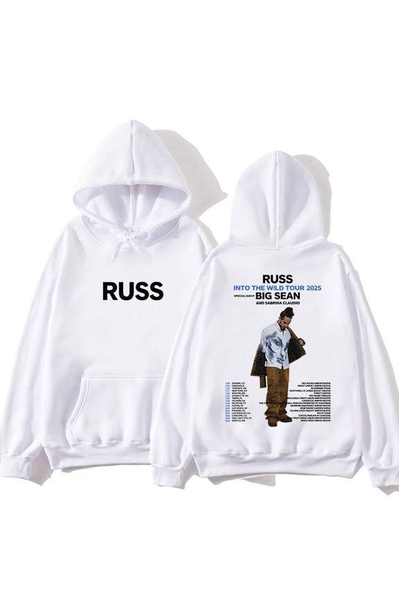 Russ Into The Wild Tour 2025 Merch Hoodies Men Women Fashion Autumn Winter Sweatshirt Hoody