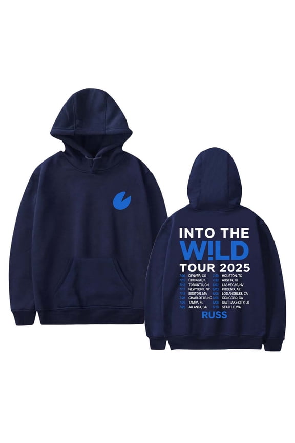 Russ Into The Wild Tour 2025 Merch Hoodies Women Men Casual Long Sleeve Sweatshirt Clothes