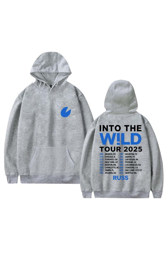 Russ Into The Wild Tour 2025 Merch Hoodies Women Men Casual Long Sleeve Sweatshirt Clothes