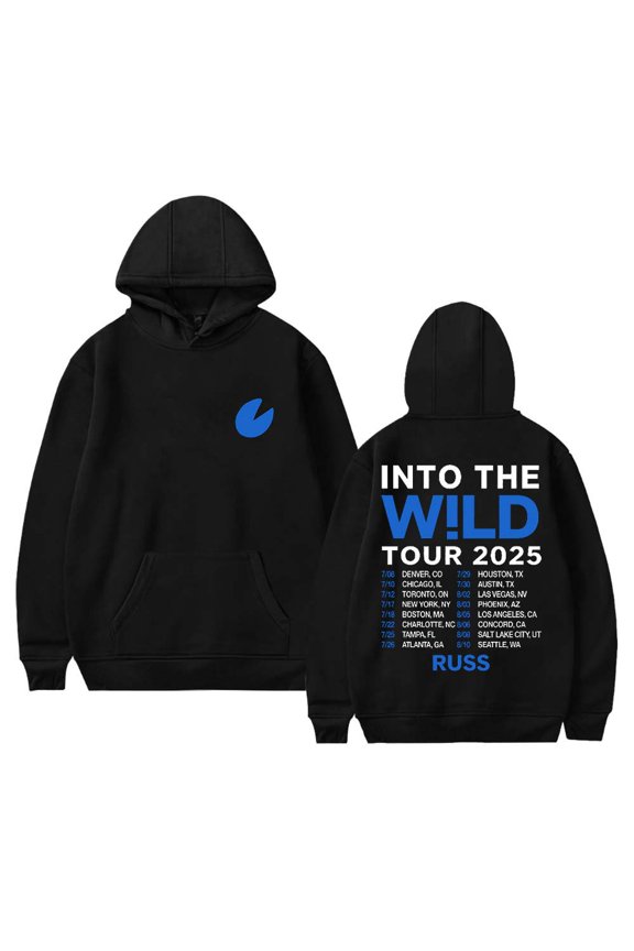 Russ Into The Wild Tour 2025 Merch Hoodies Women Men Casual Long Sleeve Sweatshirt Clothes