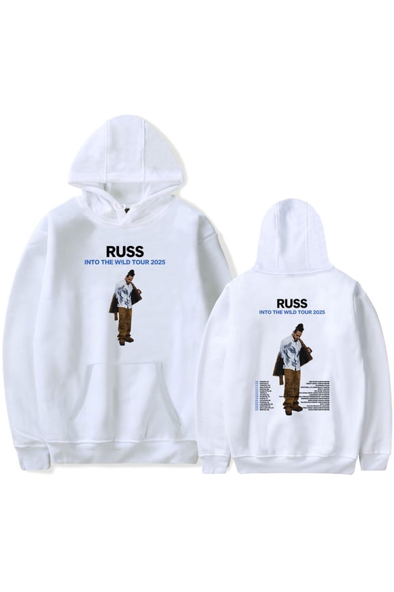 Russ Into The Wild Tour 2025 Merch Hoodies Women Men Casual Long Sleeve Sweatshirt Fashion Clothes