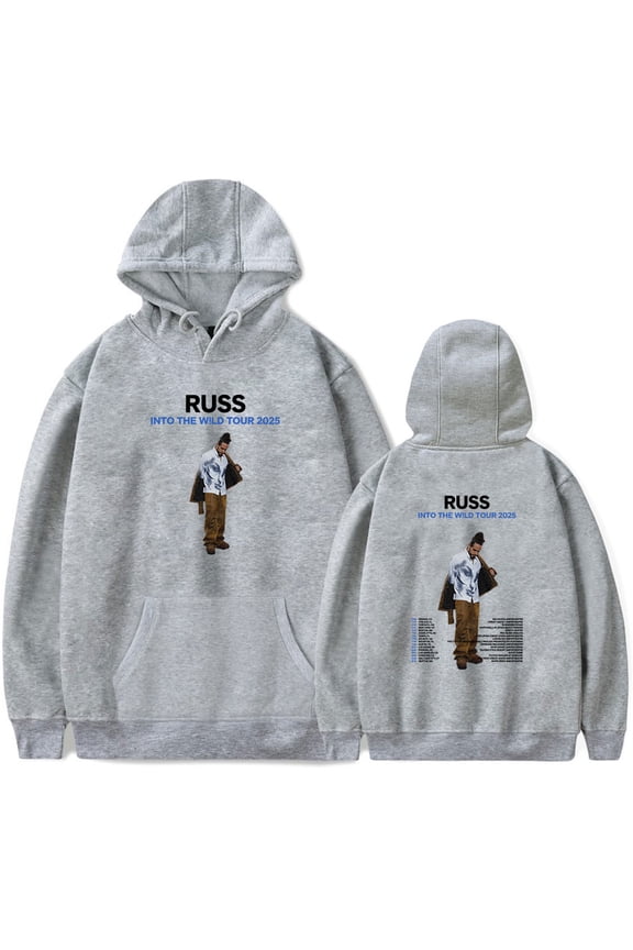Russ Into The Wild Tour 2025 Merch Hoodies Women Men Casual Long Sleeve Sweatshirt Fashion Clothes