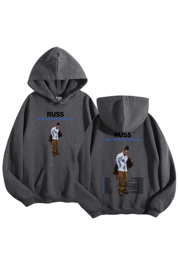 Russ Into The Wild Tour 2025 Merch Hoodies Women Men Long Sleeve Casual Sweatshirt Clothes