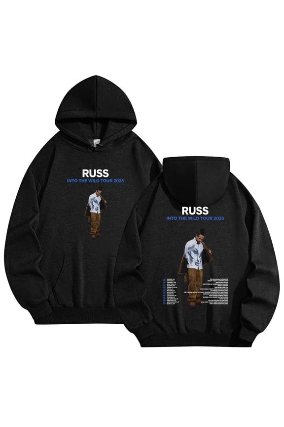 Russ Into The Wild Tour 2025 Merch Hoodies Women Men Long Sleeve Casual Sweatshirt Clothes