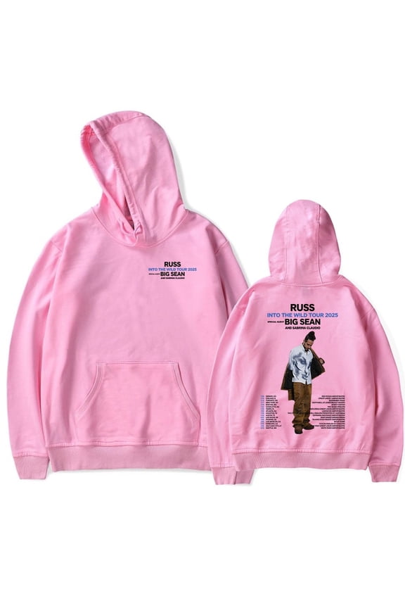 Russ Into The Wild Tour 2025 Merch Hoodies, men's and women's long sleeved sportswear, role-playing, fashionable and trendy streetwear