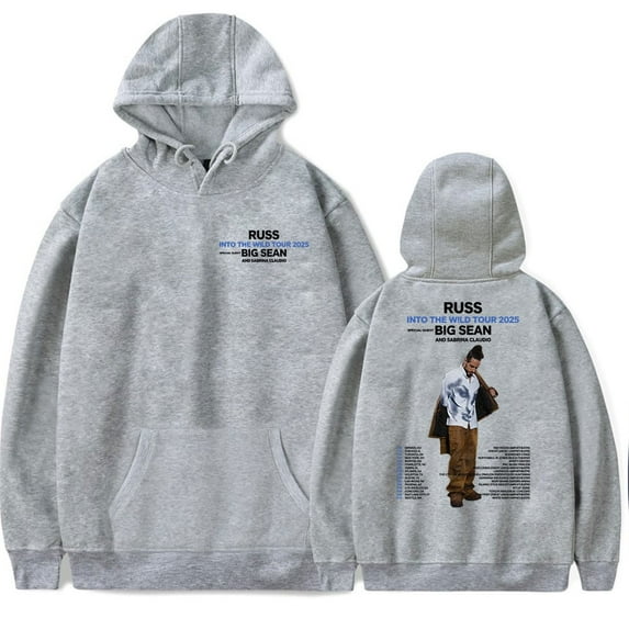 Russ Into The Wild Tour 2025 Merch Hoodies, men's and women's long sleeved sportswear, role-playing, fashionable and trendy streetwear
