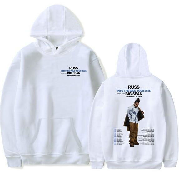 Russ Into The Wild Tour 2025 Merch Hoodies, men's and women's long sleeved sportswear, role-playing, fashionable and trendy streetwear