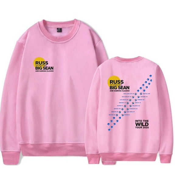 Russ Into The Wild Tour 2025 Merch Long Sleeve Crewneck Sweatshirt For Men/Women Unsiex Fashion Streetwear