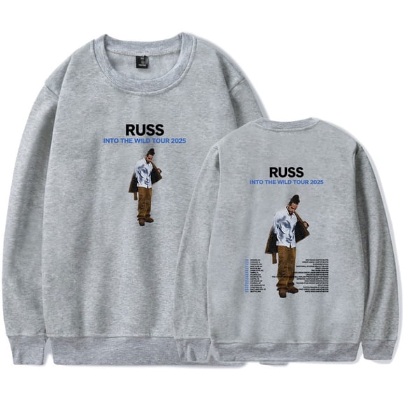 Russ Into The Wild Tour 2025 Merch Sweatshirt Women Men Casual Crewneck Long Sleeve Pullover Clothes