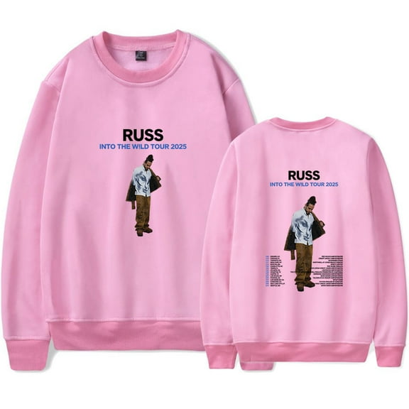 Russ Into The Wild Tour 2025 Merch Sweatshirt Women Men Casual Crewneck Long Sleeve Pullover Clothes
