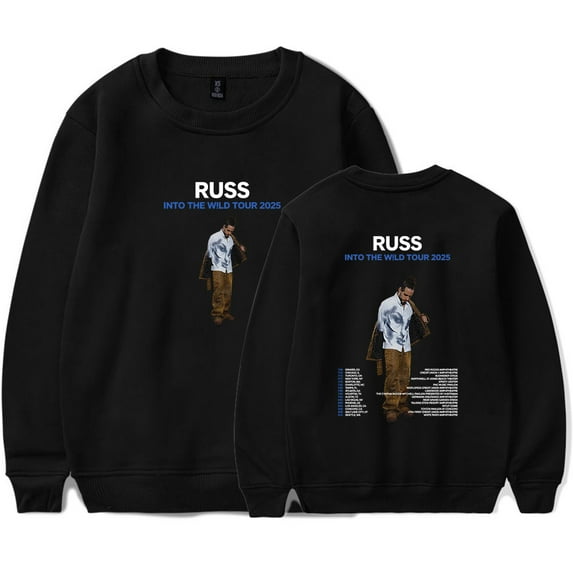 Russ Into The Wild Tour 2025 Merch Sweatshirt Women Men Casual Crewneck Long Sleeve Pullover Clothes
