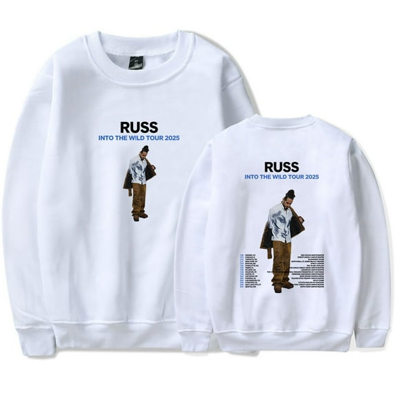 Russ Into The Wild Tour 2025 Merch Sweatshirt Women Men Casual Crewneck Long Sleeve Pullover Clothes