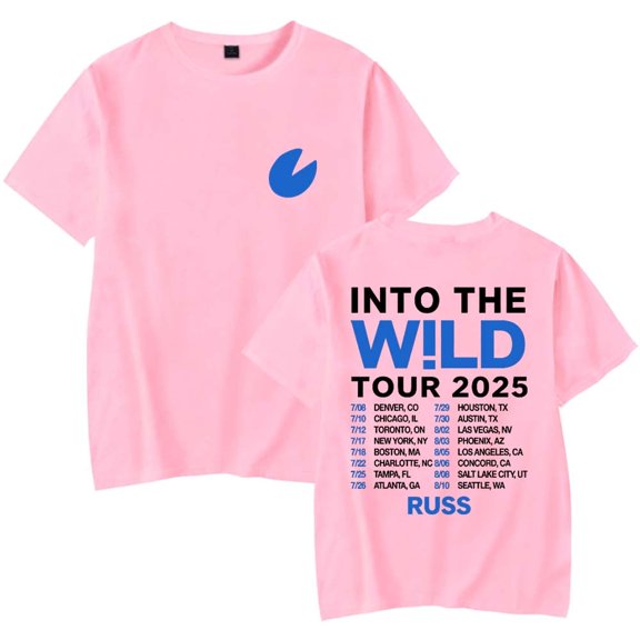 Russ Into The Wild Tour 2025 Merch T-Shirt Women Men Casual Crewneck Short Sleeve Fashion Tee
