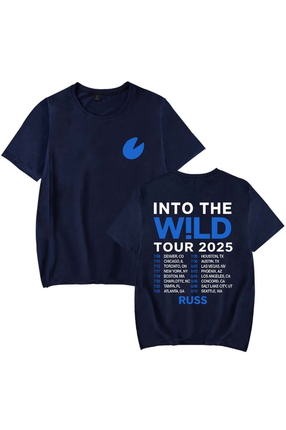 Russ Into The Wild Tour 2025 Merch T-Shirt Women Men Casual Crewneck Short Sleeve Fashion Tee