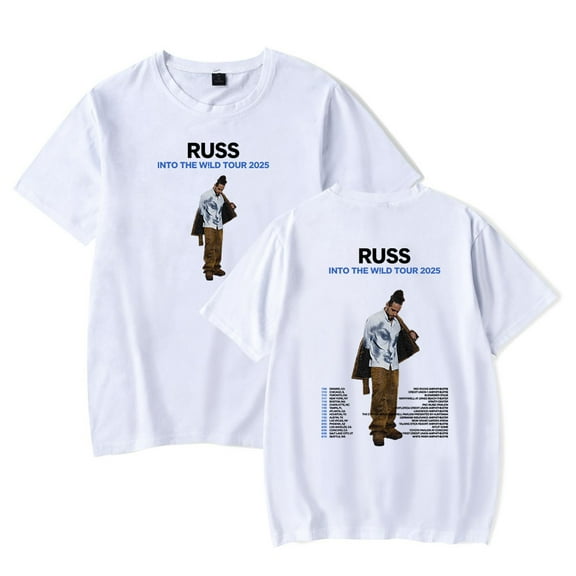 Russ Into The Wild Tour 2025 Merch T-Shirt Women Men Crewneck Casual Short Sleeve Tee